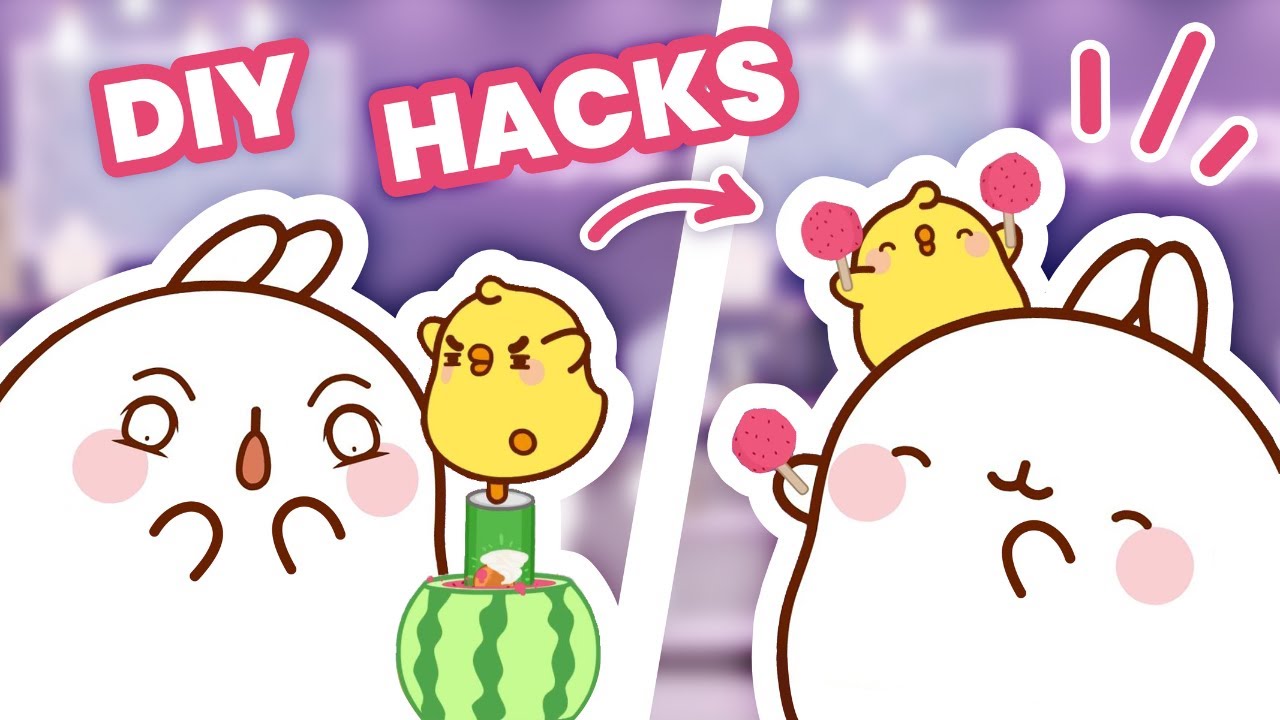 Molang and Piu Pius Craziest DIY HACKS Whats going on    We have a surprise for you