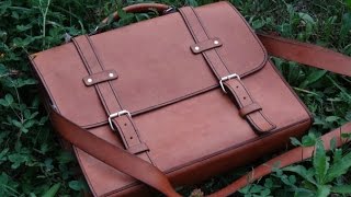 ⁣Работа с кожей. Сумка для документов. Leather Messenger Bag