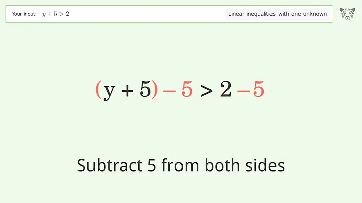 Solving Linear Inequalities: y+5 is Greater Than 2