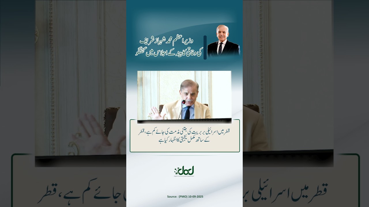 PM Shehbaz Sharif Condemns Israeli Brutality in Qatar | Expresses Full Solidarity