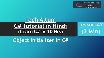 Object Initializer in C# | C# Tutorial in Hindi | Lesson - 42