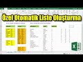 Excel: zel Otomatik Liste Olu?turma