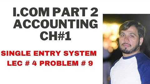 Lec # 4 | ch # 1| Single Entry System of Accounting ( i.com part 2 ) ~ Statement of Profit or Loss.