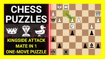 Chess Puzzles to Practice. Themes: Kingside attack, Mate in 1, One-move puzzle. Learn