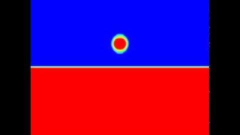 2D CFD simulation of droplet falling into liquid surface