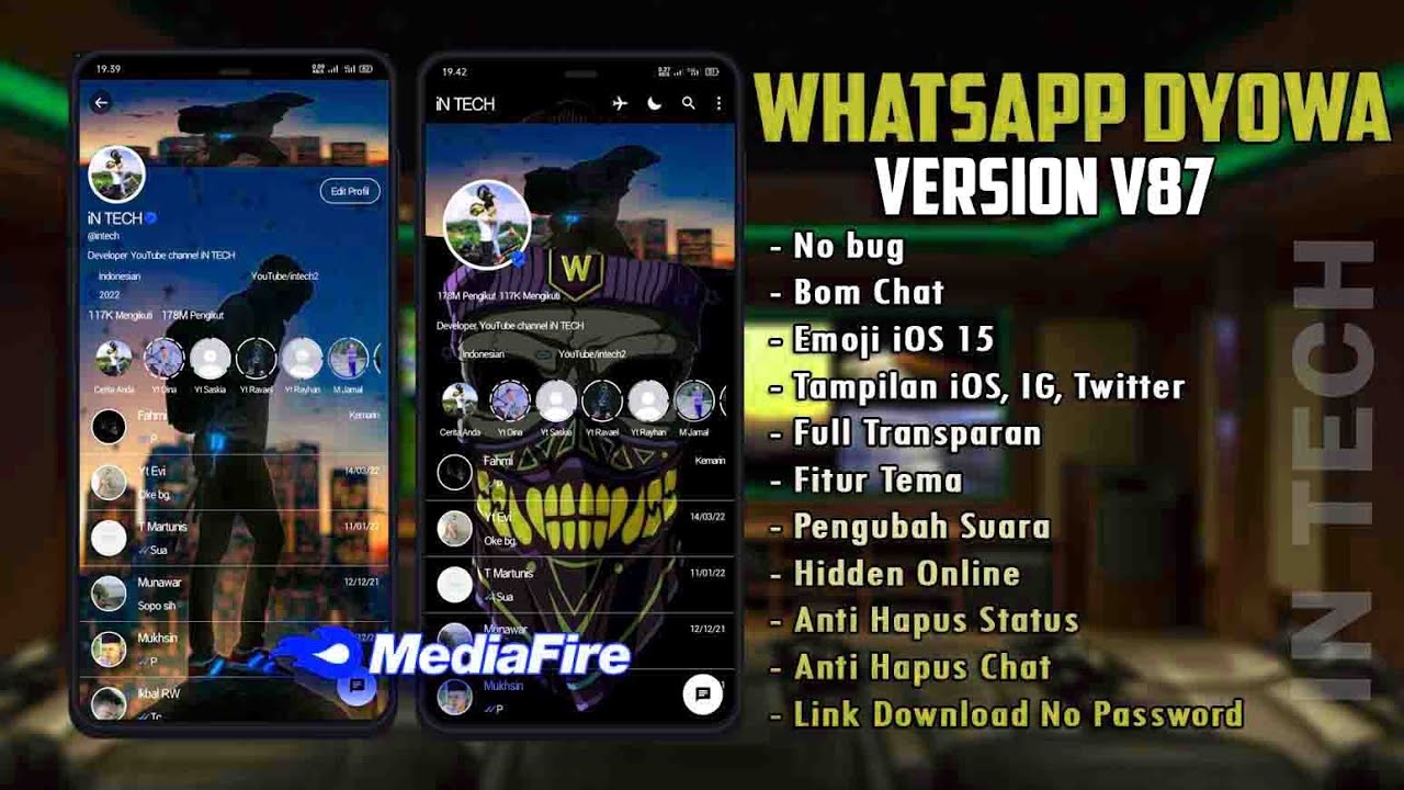 WhatsApp dYOWA v97 Terbaru 2023 || Update WA dYowa Terbaru!! New Features - No Password