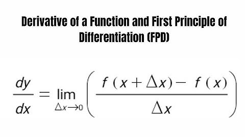 Derivative of a Function and First Principle of Differentiation (FPD) | Calculus | Part 2.