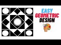 Geometric design drawing on computer | MS paint drawing easy step by step