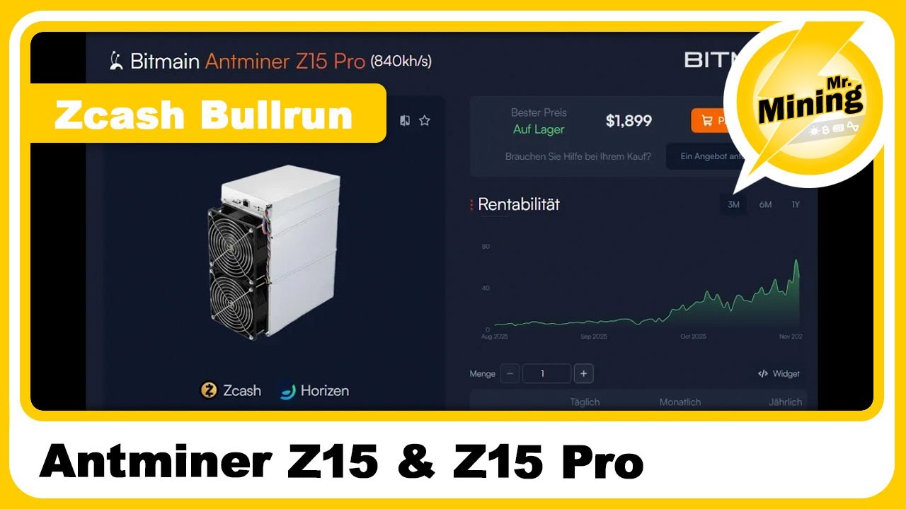 Wow Antminer Z15 u.Z15 pro gehören zu den profitabel Miner dank Zcash  Bullrun