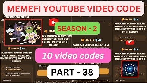 Memefi Code Today | Memefi Video Code Today | Part - 38 @MemeGirls99   @MemeFiClub