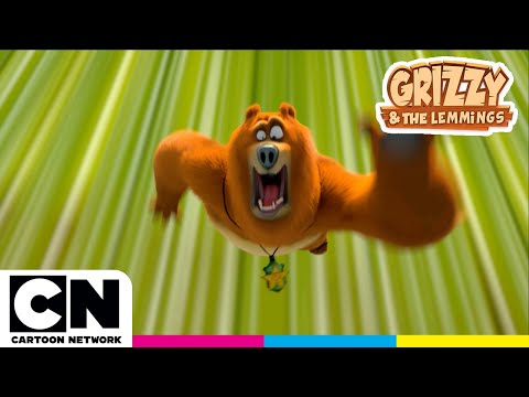 غريزي والليمنغز القفز والدوران في الهواء كرتون نتورك