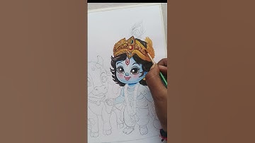 Super Cute Krishna Painting – Watercolor Art for YouTube Shorts”#Shorts #art #cutekrishna