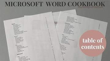 Update to the Cookbook Table of Contents (using fields)