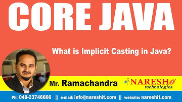 What is Implicit Casting in Java? | Core Java Tutorial | by Mr.Ramachandra