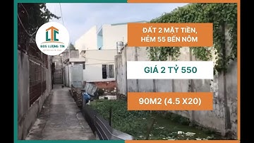 Bán Đất 4.5x20m(2 mặt tiền), QH Dân cư-Giá 2 ,550Tỷ - P. Rạch Dừa, Vũng Tàu | BĐS Lượng Tín