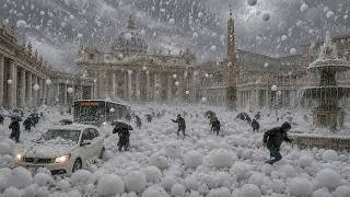 2 minutes ago in Italy! Unprecedented hail storm shocks the world