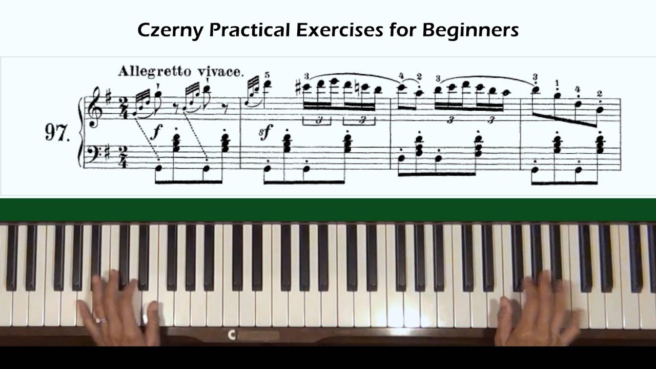 Czerny Practical Exercises for Beginners Op. 599, No. 97 Piano Tutorial ...