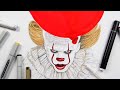 How to draw Pennywise with markers  It