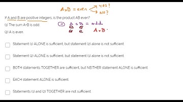 MATH TEST 03. Q31. NUMBERS EVEN & ODD. DATA SUFFICIENCY. NUMBER PROPERTIES