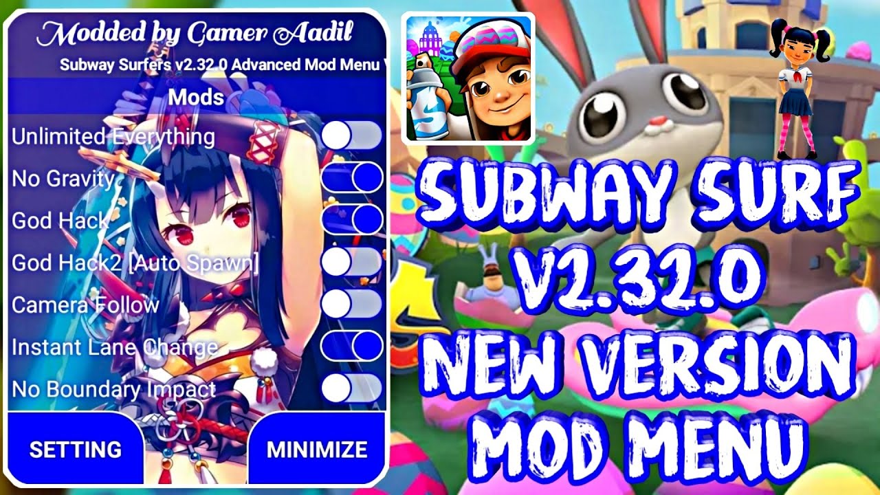 Subway Surfers v2.32.0 Advanced Mod Menu Apk V10 [God Hack,Speed