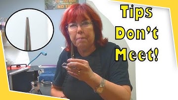 Sharpening shears when there is a gap at the tip