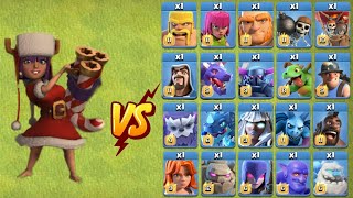 Jolly Queen vs All Max TROOPS in coc | warforstar | Clash of clans