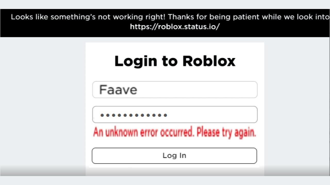 Don T Log Out Of Roblox Youtube - roblox login an unknown error occurred