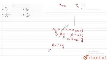 A horizontal platform with a mass `m` placed on it is executing SHM slong y-axis. If the amplitu...