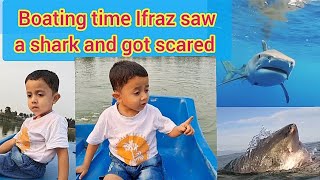 Boating time Ifraz saw a shark and got scared #youtubeshorts #youtubevideos #youtubevideos #scared