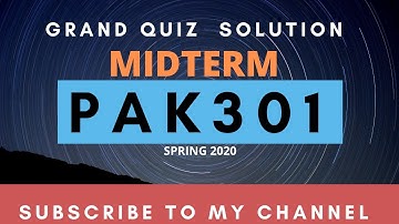 PAK301 Grand Quiz Solution||Spring 2020||Virtual University