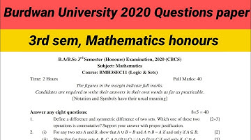 SEC11,12,13, Questions paper of Burdwan University (mathematics,2020)