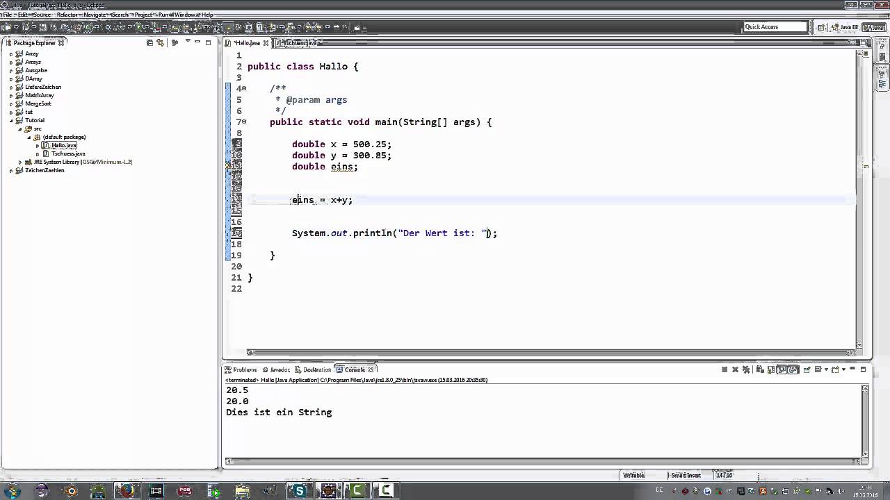 Java Eclipse Rechenoperationen - Java Tutorial - YouTube
