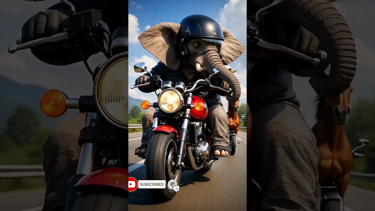 🐘🔥 Elephant Riding a Motorcycle! | Crazy 3D Animation 