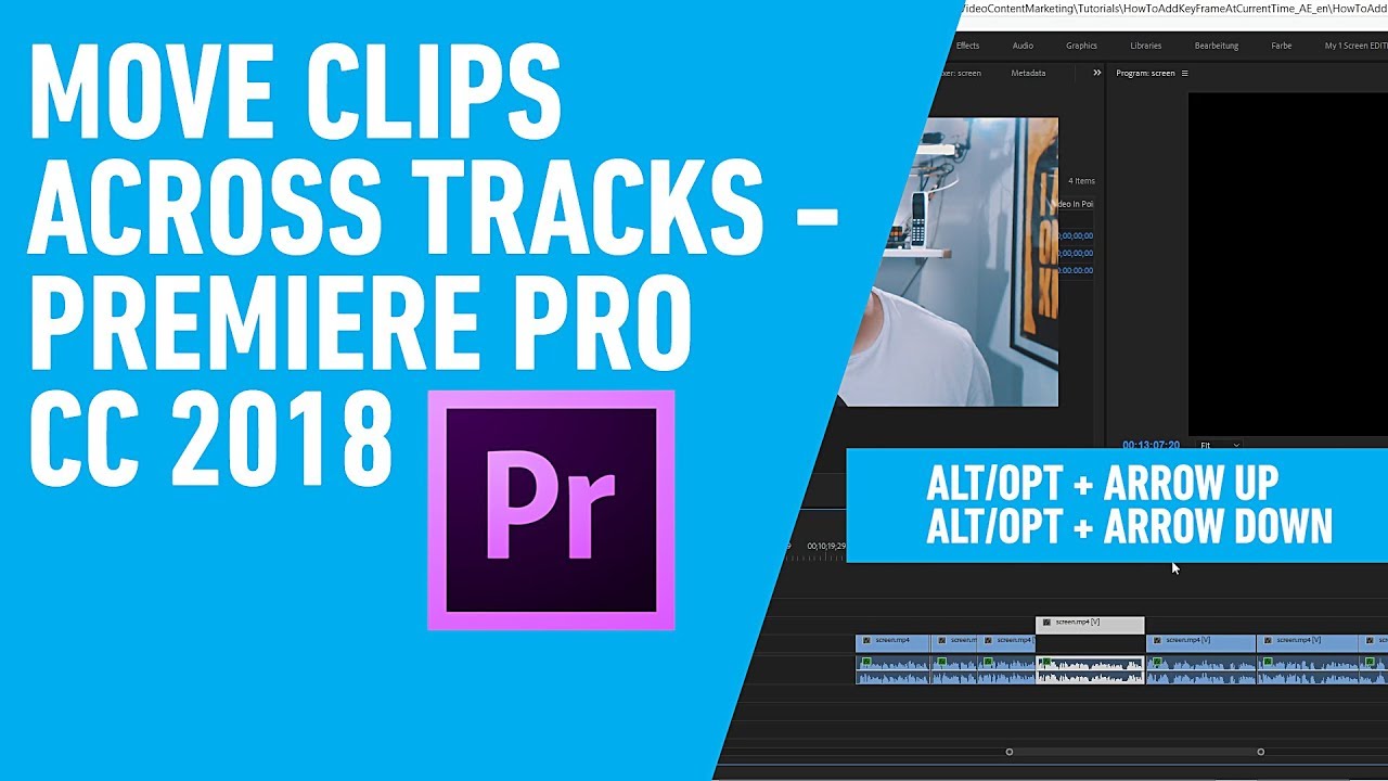 How To Move Clips Across Tracks in Adobe Premiere Pro CC 2018 - YouTube