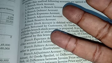 Branch account (THEory of stock and debtors method). #