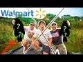 Walmart CANE POLE Fishing Challenge!! (Catch Clean Cook)