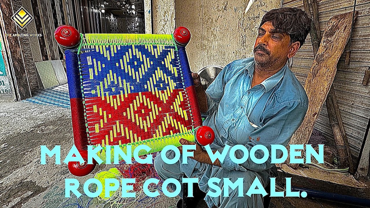 The Amazing Technique Of Weaving a Small Cot | Wonderful Designed Nylon ...