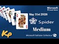 Microsoft Solitaire Collection - Daily Challenge - Spider Medium - May 31st 2026 - 2026-05-31