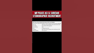 MP POLICE ASI & SUBEDAR STENOGRAPHER RECRUITMENT 2025 🥳 #shorts #mppolice #asi #stenographer