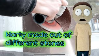 Sculpting Morty entirely out of stone. No paint involved