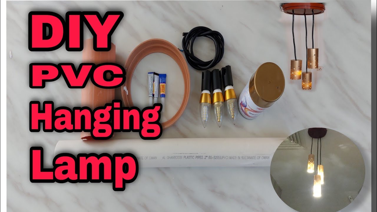 DIY Hanging lamp from PVC Pipe Decorative Lighting Lamp Tonix Creations YouTube