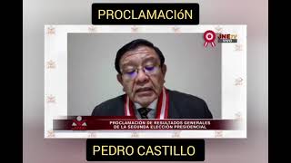 PROCLAMACION PRESIDENTE DEL PERÚ PEDRO CASTILLO JNE