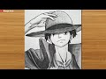 Easy Anime Drawing || How to Draw Monkey D. Luffy step-by-step || Easy Drawing Ideas for Beginners