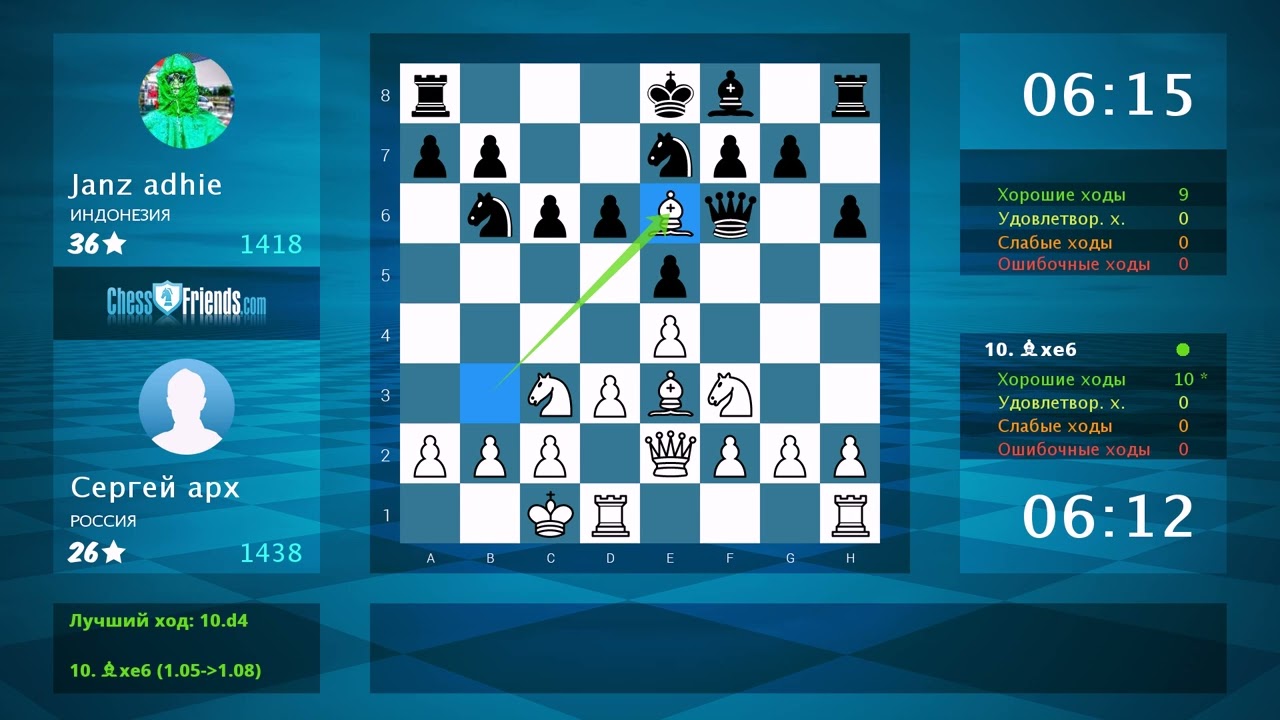 Chess Game Analysis: Сергей арх - Janz adhie : 1-0 (By ChessFriends.com)