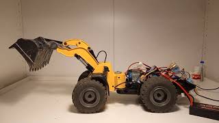 Huina 583 RC Wheel Loader improved in progress  - Bucket Limit switch test with 11,1v power supply