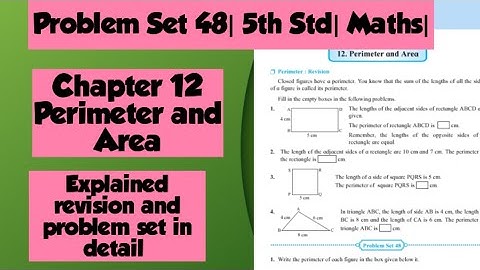 Problem Set 48| 5th Std| Maths| L-12 Perimeter and Area|
