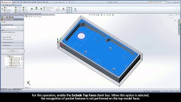 SolidCAM iMachining Training Course - Exer #9: Define a Pocket Recognition operation