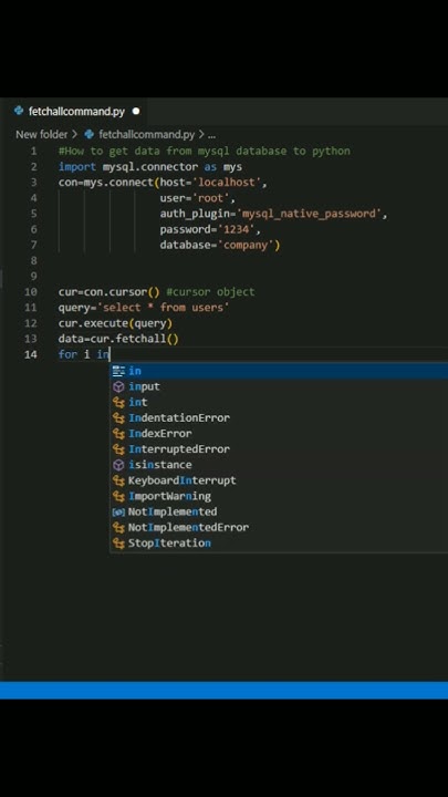 Python program to retrieve and display data from MySQL database # ...