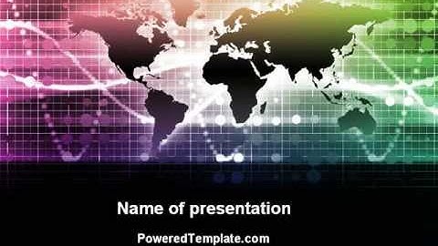 Glowing World Map PowerPoint Template by PoweredTemplate.com
