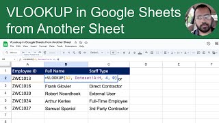 картинка: VLookup в Google Таблицах из другого листа
